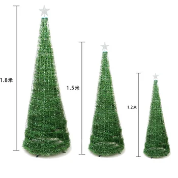 1,2 M 1,5 M 1,8 M LED RGB Foranderligt Tændte juletræ String Lys Med Fjernbetjening Udendørs Ferie Garland Christmas Tree Decor