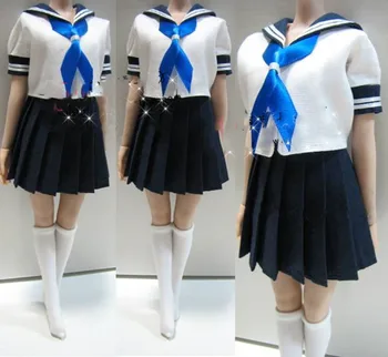 1/6 Skala Sexet Japansk Skole Studerende Ensartet Nederdel Kvindelige Figur matroskrave Skole Uniform Tilbehør Model for 12