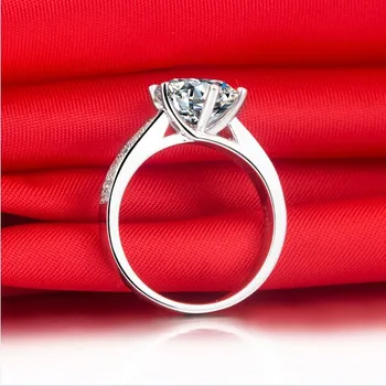 1 Carat Ægte Hvid Guld Runde A-OK Simulere Diamant Kvinder Jubilæum Ring Største Design Vare Evigt Aldrig Falme