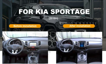 10.4 tommer lodret skærm til KIA Sportage 2010+ auto DVD multimedia-afspiller, båndoptager FM BT bil GPS navigation, stereo-radio