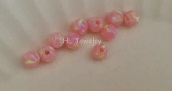 100PCS/Masse OP08 Vinkel Skin Pink Farve Syntheitc Opal Perler 3MM Syntehtic Rund Opal Perler