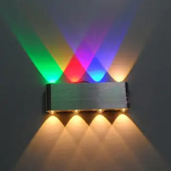 10stk/masse LED Wall aluminium lys/væg lampe 6W 8W AC85V-265V Farverige Op-Ned Aluminium Sconce Dukket op Monteret lamper