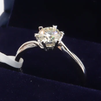 14K White Gold Ring 1ct 2ct 3ct Runde Strålende Cut Bryllup Smykker Ringe Engagement Ring For Kvinder