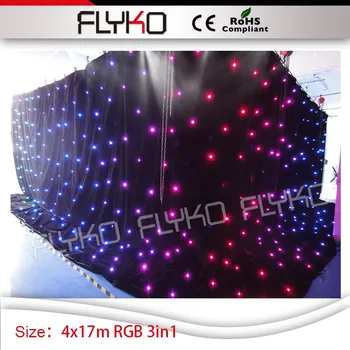 14ft*56ft brugerdefineret størrelse RGB 3i1 led blinkende display stjerne gardin
