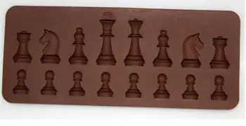 15-Hulrum Skak Formet Is, Chokolade, Sukker, Kage Silikone Mini Cube Skuffe Skak