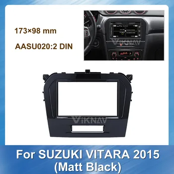 173*98mm Car Fascia For SUZUKI VITARA Mat Sort Fascias Dashboard Lyd Montering Adapter Panel Frame Kits til Bil DVD