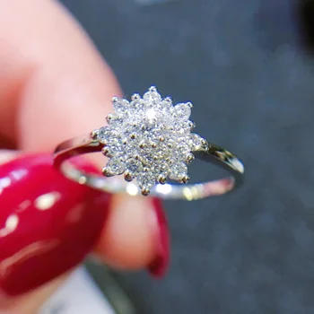 18k hvide guld Naturlige Real 0.3 ct diamant ring Smykker Engagement ring &vielsesring H-M23