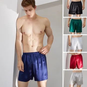 19MM Mænds Silke Boxer Undertøj Shorts Loungewear Pyjamas Bukser Beach Shorts Komfortabel Og Åndbar Uden Undertøj, Shorts