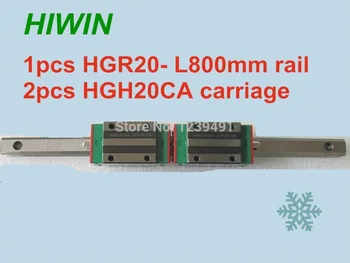 1stk HIWIN lineær guide HGR20 -L800mm med 2stk lineær transport HGH20CA CNC dele