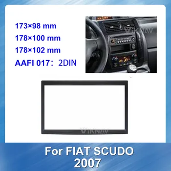 2 DIN Bil Radio Fascia Panel Frame for Fiat Scudo 2007 Bil genmontering af DVD-frame auto Stereo dækplade Dash Mount BLACK
