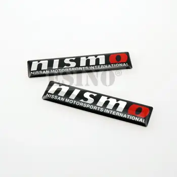 200 x Nye 3D-Bil Styling Aluminium Lim Decal Bil Emblem Bil Selvklæbende Badge for Nissan Nismo International Motorsport
