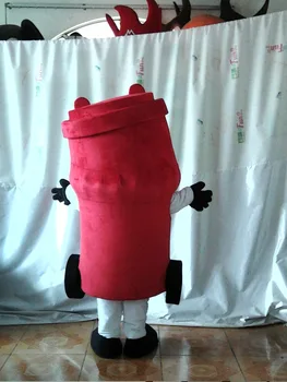 2019 Glade Red Skrald Skraldespand Aske-Bin Affald Bin Affald Container Postkasse Søjle Letterbox-Postbox Maskot Kostume Rød Krop