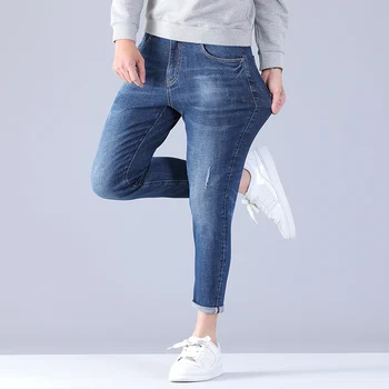 2019 Nye Mode Mænd Jeans Business Casual Lys Blå Elastisk Kraft Mode Denim Jeans Bukser Mandlige Mærke Bukser