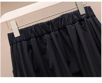 2019 Sommeren Stribe Bluse + Nederdele To-delt Sæt Kvinders To-Stykke Nederdel, der Passer Sæt Kvindelige Temperament Slank Sæt Plus Size L-5XL