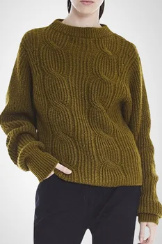 2021 Kvinder ' s Knit Sweater Solid Bunden Shirt med Lange Ærmer Pullover Kvinde Tøj Kvindelige Vinter Hvid Strik Toppe C073