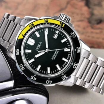 2021 Nye DUKA armbåndsur Mænds mekaniske ure top mærke Luksus automatisk ur til mænd NH35 movt 100M Dykker Rustfrit Stål