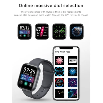 2021 Nye Smartwatch 1.55 Tommer Bluetooth Kalde DIY Dail Fitness Armbånd Smart Ur Mænd Kvinder puls PK IWO W46 W56 Serie 6