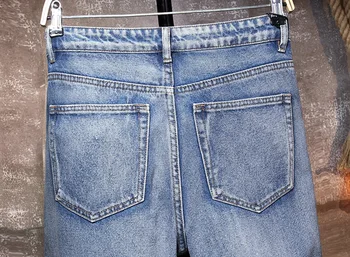 2021 Nye Sommer Jeans, Casual Mandlige Kæmpe Hul Denim Bukser High Street Hip Hop Mand Rippet Bukser Lige Loose Jeans