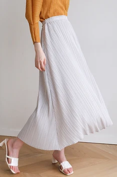 2021 sommeren ins casual nederdel miyake plisserede Japansk lys luksus folda store løse mellemgulv plus size ruched lang nederdel