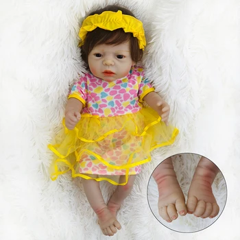 22 Tommer Bebes Reborn Baby Doll Fuld Silikone Vinyl Genfødt Pige Dukker Realistisk Nyfødte Baby Legetøj Dukke til Børn Dag Gaver