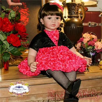 22 Tommer Bløde Vinyl Reborn Baby Tæve Prinsesse Pige Dukke Lille Barn Naturtro Bebe Børnehave Toy Silikone Reborn Baby Doll