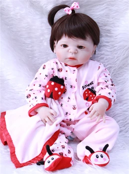 23inch Fuld silikone reborn baby dolls Legetøj Baby-Genfødt naturtro modellering vinyl nyfødte bade prinsesse barn Brinquedos toy