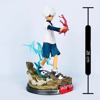 28cm Anime Handling Figur HUNTER X HUNTER GON FREECSS KILLUA ZAOLDYECK PVC GK Collectible Model fans Legetøj Dukker Desktop pynt