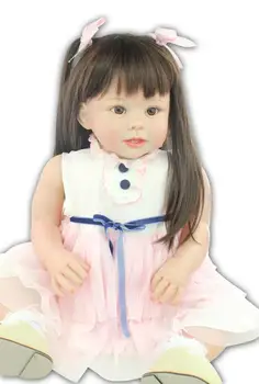 28inch silikone prinsesse barn dukke stor størrelse Reborn baby doll legetøj dukke Legetøj Håndlavet piger collectible dukke hus spil