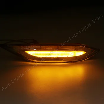 2STK LED forskærm Side Markør Lys Amber & Hvid Dual-farve-LED-blinklys DRL Lys For Porsche 958 Cayenne 2011-