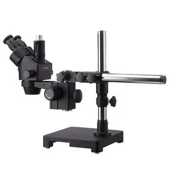 3,5 X-180X Sort Trinokulartubus Stereo Zoom Mikroskop på en Enkelt Arm Boom Stativ + 144 LED Kompakt Ring-lys med 10MP USB3.0 Kamera
