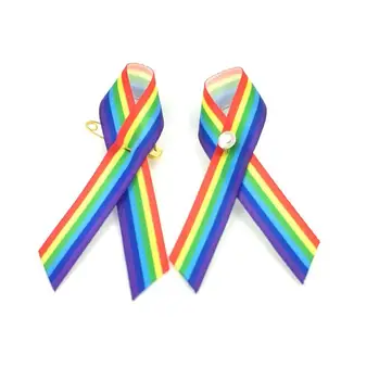 500pcs DHL gratis fragt Lige Rettigheder Rainbow Stribe Bevidsthed, Bånd og Sløjfe Gay pride-bånd og Sløjfe Pin-kode