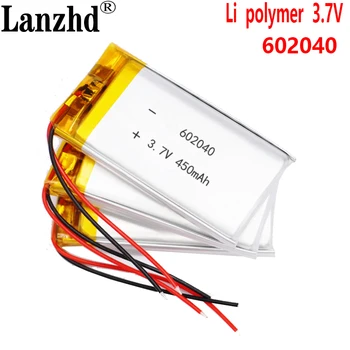 50stk 602040 500mah 3,7 V Li-ion lithium polymer batteri, MP3-MP4 Smart Ur Bluetooth headset Backup Strømforsyning Li-po cellens