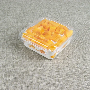 50stk Net røde gennemsigtige bagning pakke kage æske kvadrat mousse frugtsalat emballage kasser yoghurt ice cream dessert plast box