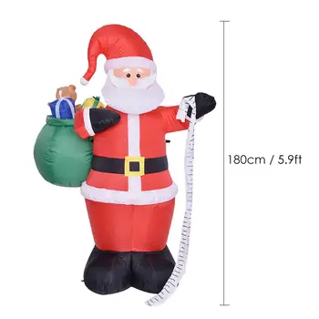 6 M Højde Jul Udendørs Oppustelig Santa Claus gavepose Oppustelige Sød juledekoration Sprænge Yard De