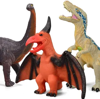 6 Stykke Jumbo Dinosaur Legetøj til Børn og Småbørn,Jurassic Verden, Blå Velociraptor T-Rex, Triceratops, Store Bløde Dinosaur Legetøj