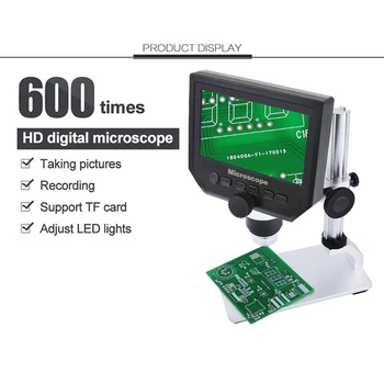600X Digital Mikroskop Bærbare Elektroniske Video Forstørrelse 8 LED VGA-Mikroskop Med 4,3