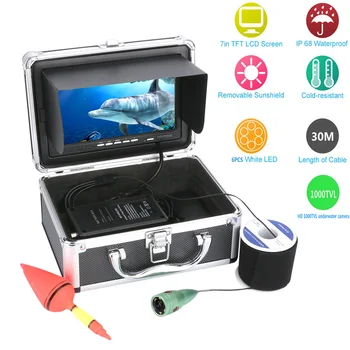 7 Inch 1000tvl Undervands Fiskeri Video Kamera Kit 6 STK LED Lys med fishfinder Søen Under Vand Fisk Kamera