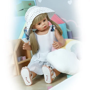 70CM Hård vinyl lille barn prinsesse pige dukke fra toy som real-1-år-gamle størrelsen barn tøj model, foto store dress up dukke, baby gave