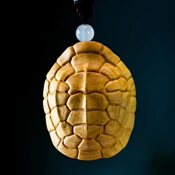 7cm Mytiske Heldig skildpaddeskjold Træ Held og lykke Myte Dyr Statue Kunst Massivt Træ Håndlavede Figurer Skåret Hjem Dekoration