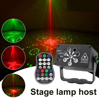 8-huls Mini-Lys Fase USB-Genopladelige Laser Projektor Lys Bærbare DJ KTV Diskotek Sky Projektion Lampe LED-Belysning Lampe