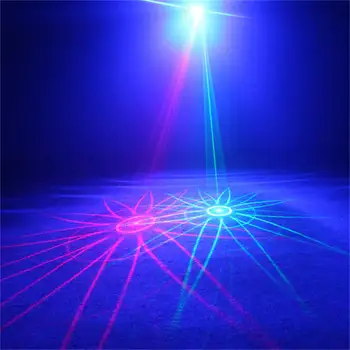 AUCD Mini Bærbare 9W RGB-LED-Lampe Auto Lyd 200mW Projektor Laser Lys til Holiday Home Party DJ Scene Belysning W-08RG