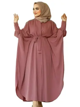 Abaya Muslimske Dress Sølv Bladre Ferace Dubai Tyrkiet Hijab Kjole Kaftan Islamisk Tøj Til Kvinder Afrikanske Maxi Kjoler