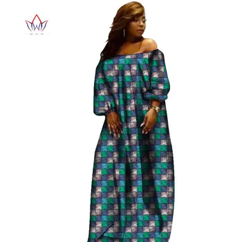 Afrikanske Kjoler Til Kvinder, Off Skulder Dashiki Plus Size lange Tøj kvindelige Lanterne Ærme Robe damer tøj WY2110
