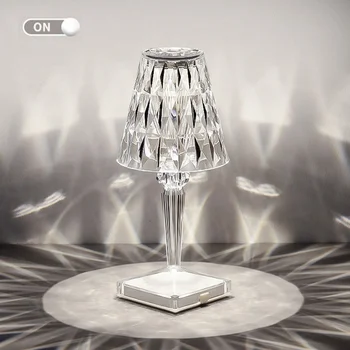 Akryl Krystal Tabel Lys Usb-Italienske Cartell Genoplade Transparent Prisme Bordlamper Hjem Værelses Sengen Nat Lampe Dekoration