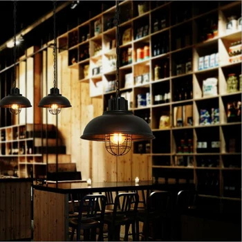 American Retro Lysekrone I Sort Med Et Enkelt Hoved Strygejern Retro Industriel Stil Bar Cafe Loft Kreative Lampe Personlighed Hængende Lys