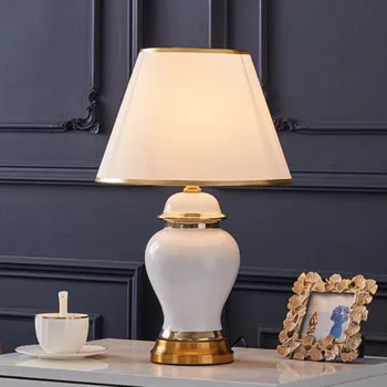 Amerikansk Stil, Luksus, Moderne Hvid Keramisk Bord Lamper til Soveværelset sengelampe nordeuropæisk Stil Stue bordlampe