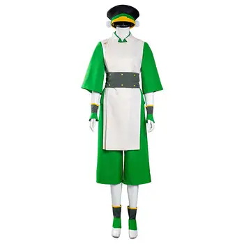 Anime Avatar: The Last Airbender Toph heng fang Cosplay Kostume Vest Bukser Outfit, Halloween, Karneval, der Passer Julegave til pige