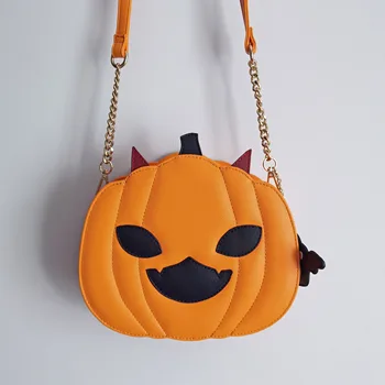 Anime Mørk Pige Halloween Græskar Djævelen Kat PU Læder skuldertaske Japansk Gothic Lolita Stil Retro Messenger Tasker Cosplay