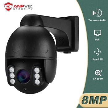 Anpviz 8MP 5X Zoom PTZ POE IP-Kamera Kuppel Motion Detection To-vejs Audio Offentlig/Home IR 50m CCTV Sikkerhed Cam