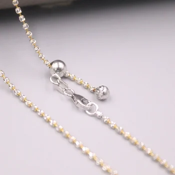 Au750 Real 18K Gul Guld Kæde Neckalce For Kvinder, Kvindelige 1,8 mm Barrer Perler, Kæde Choker Halskæde i Guld 18